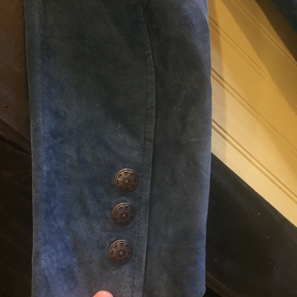 Denim & Company Blue Suede Jacket Size M - Picture 6 of 6